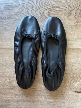 Mango Leather Ballet Flat (Black)